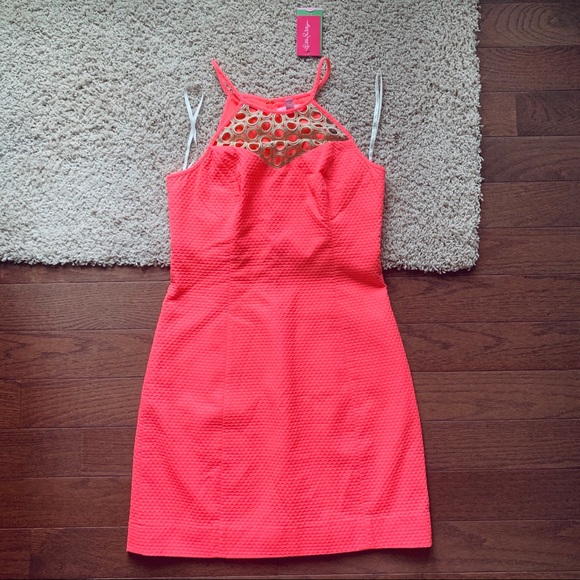 Lilly Pulitzer Pink & Gold Halter Dress, N… - Picture 4 of 9